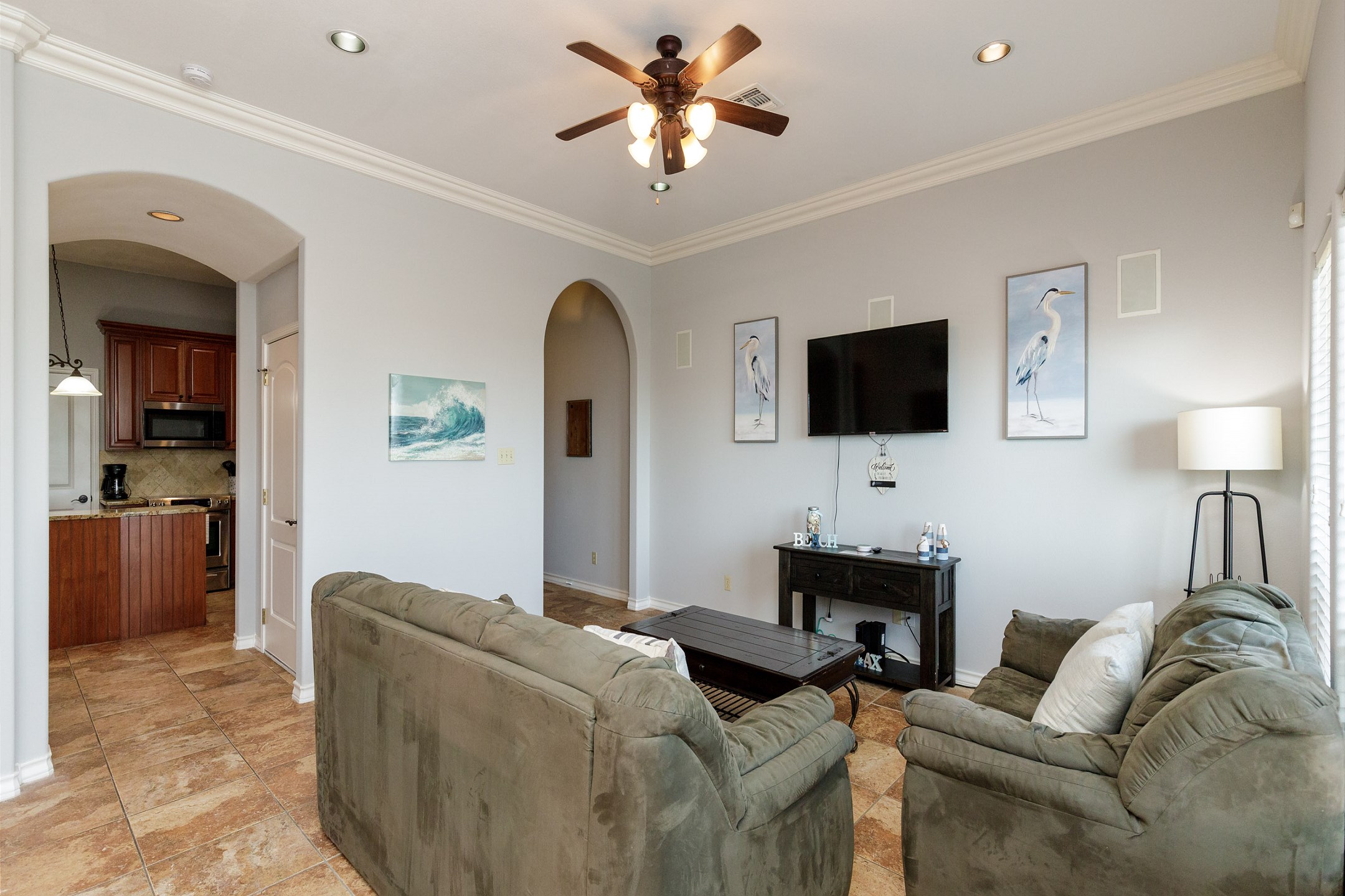 Cozy living area with flat screen TV to enjoy with the family