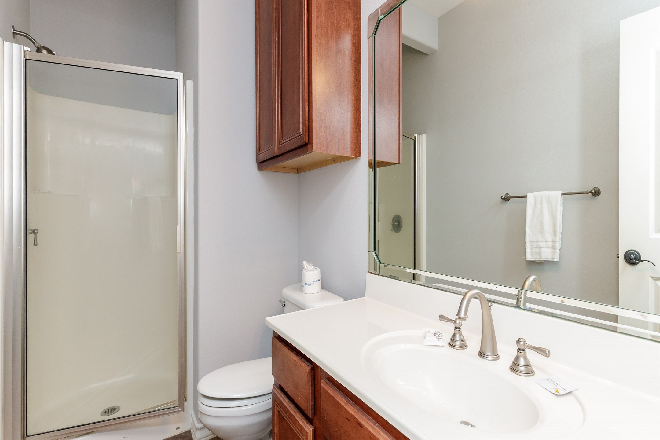 Guest bathroom on the third floor with walk in shower 