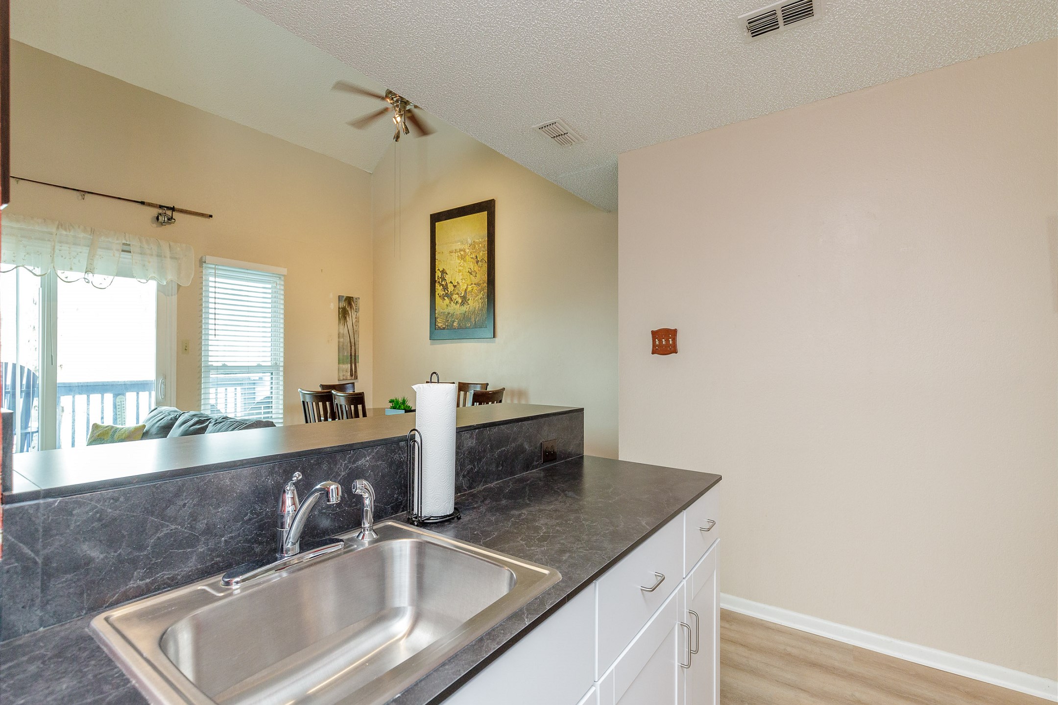 The kitchen is ideal for quick snacks or culinary creations during your stay