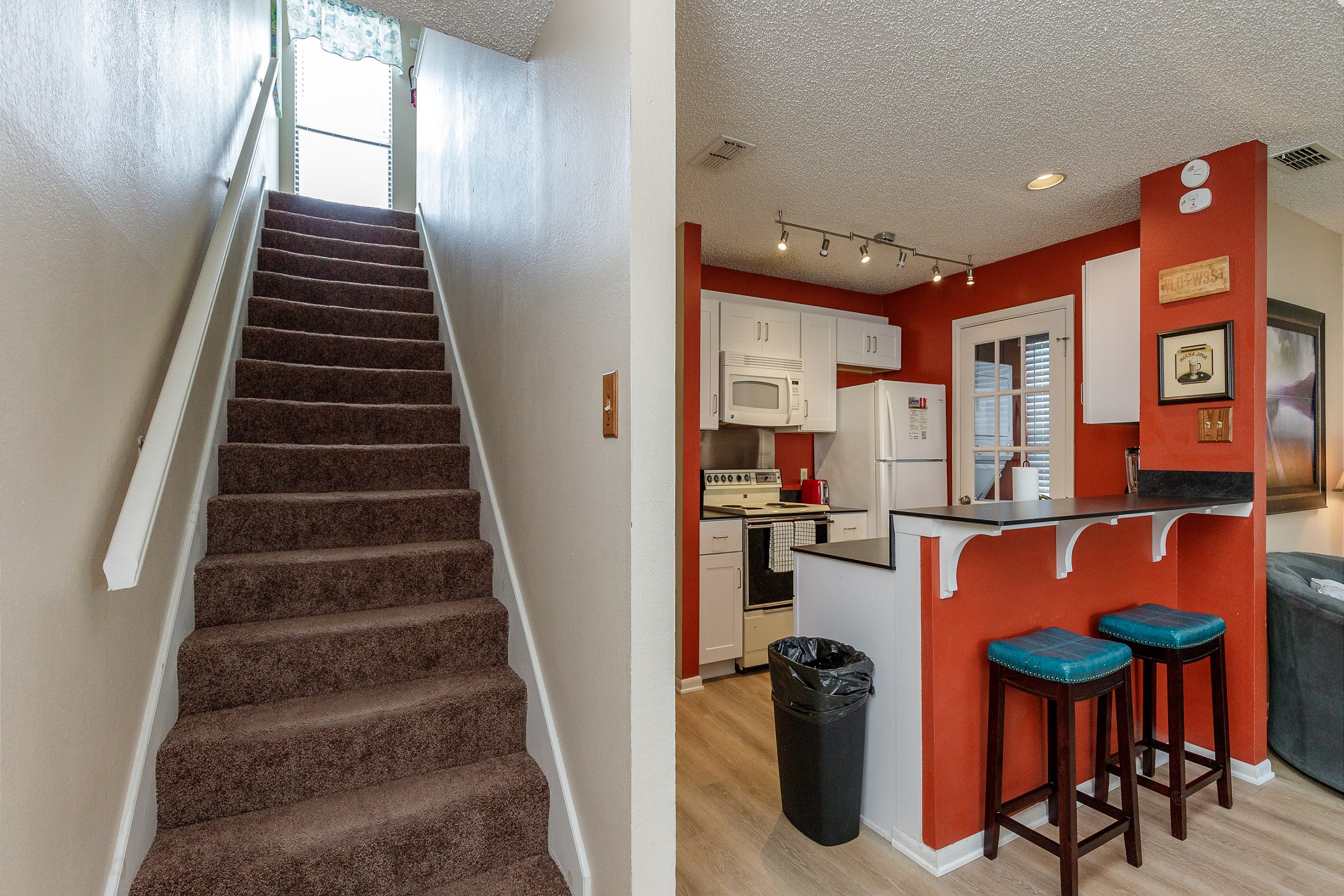 Stairs leading to the second floor bedrooms