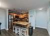 Kitchen area with stainless steel appliances 