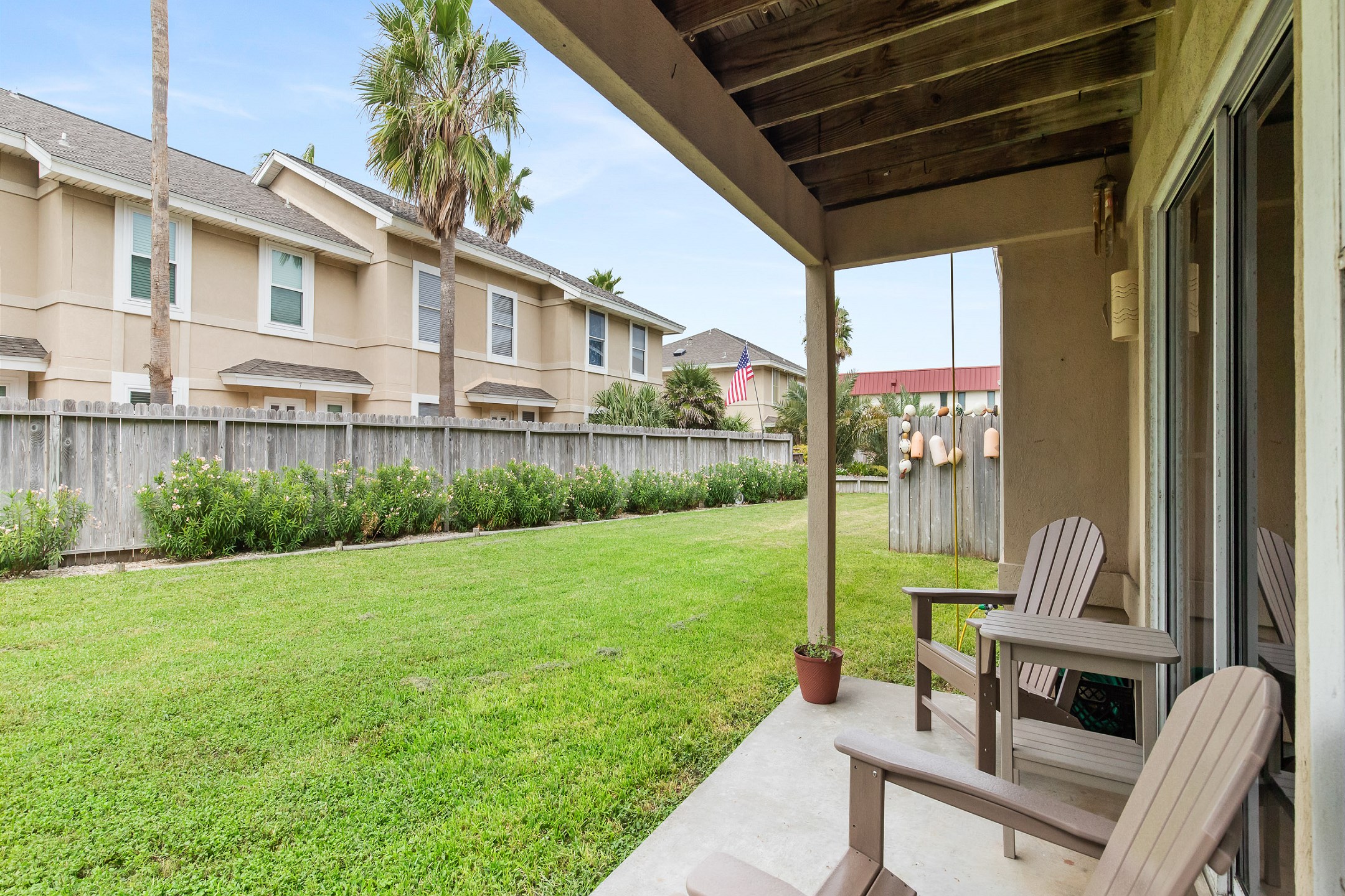 Lovely patio space with new furniture to relax on 