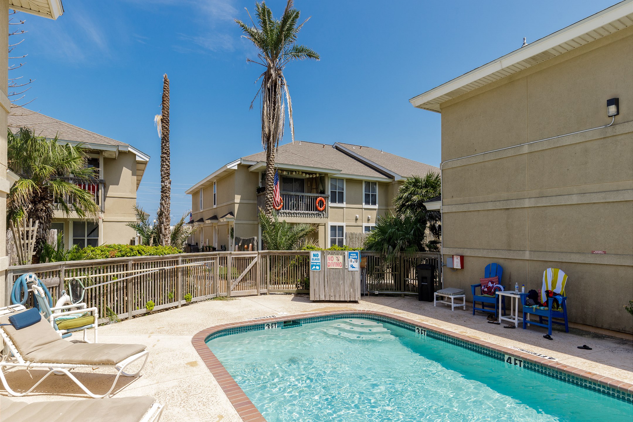 Beautiful pool with lounge chairs to relax in