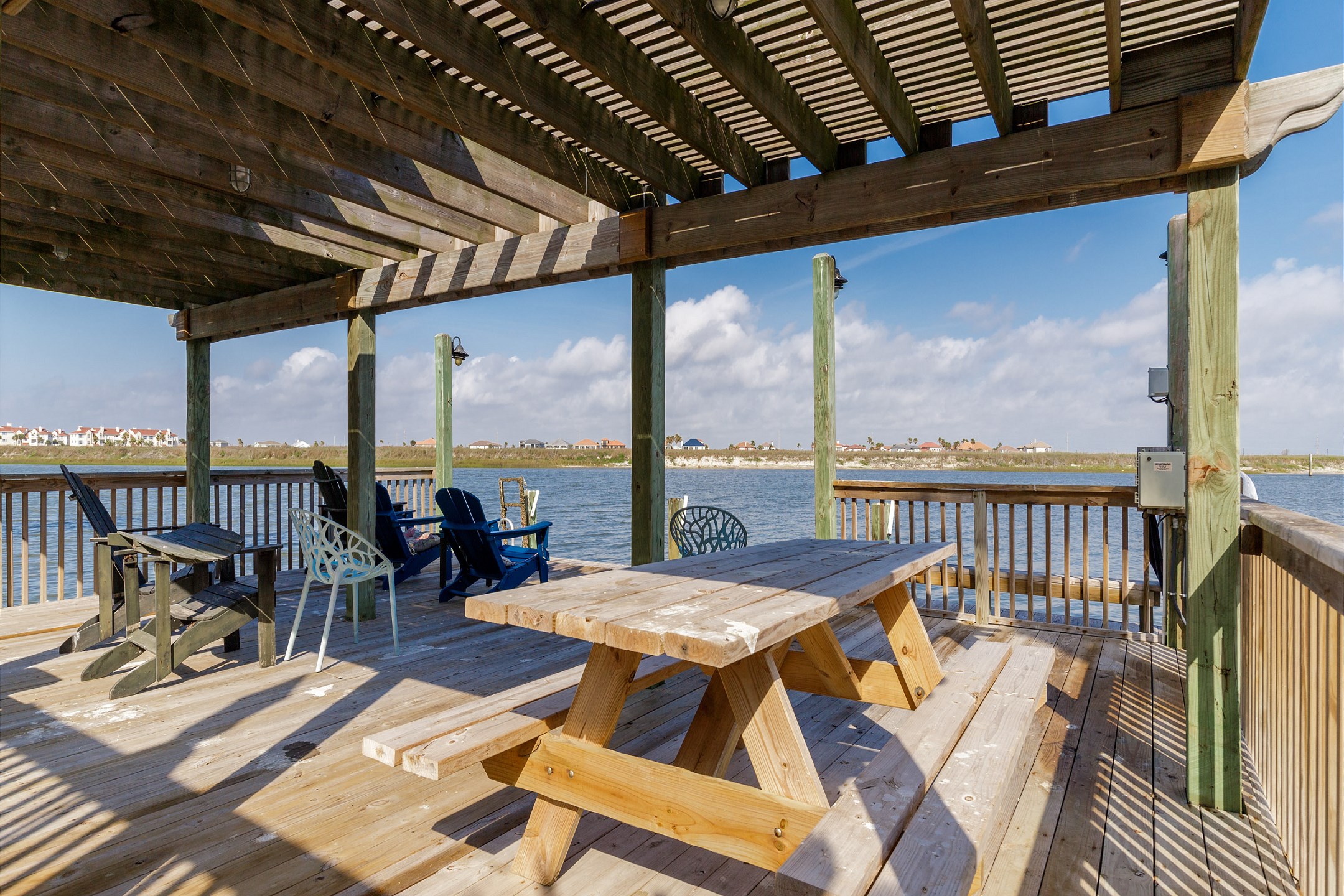 Community deck with waterfront views - great place to eat lunch with the family