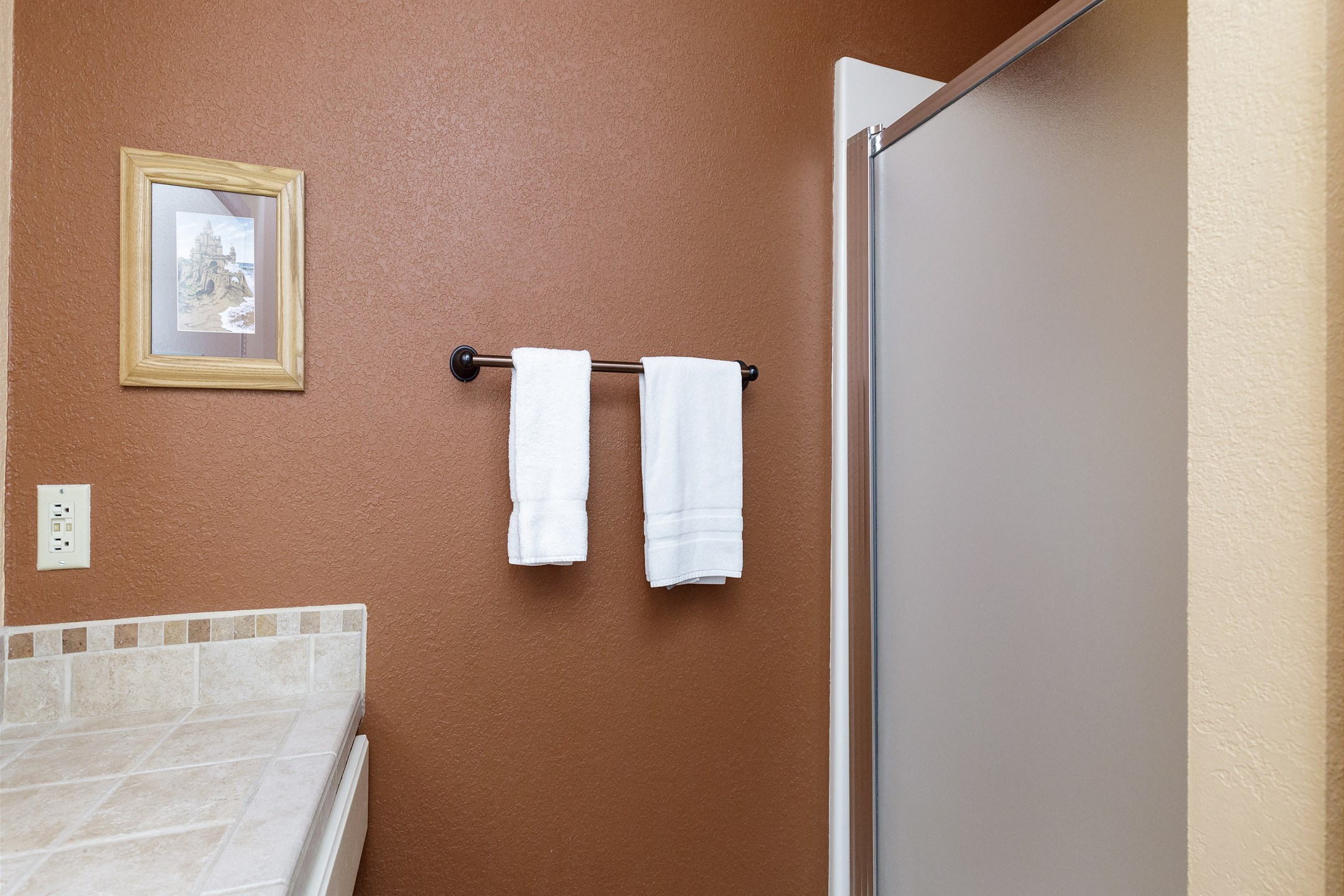 Master bathroom with walk in shower 