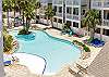 Beautiful pool view from living area balcony 