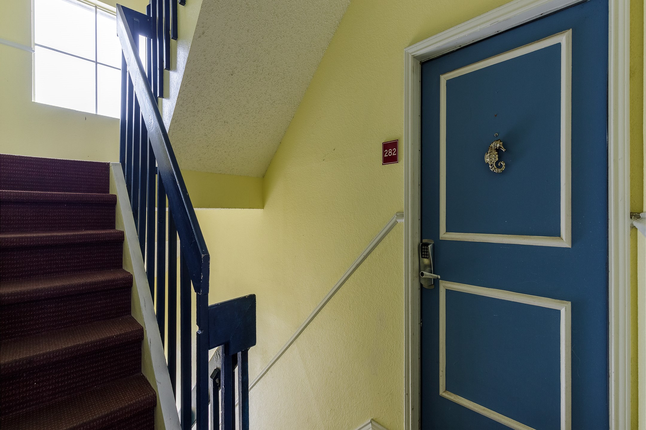 Front entrance to property, with coded lock for added security