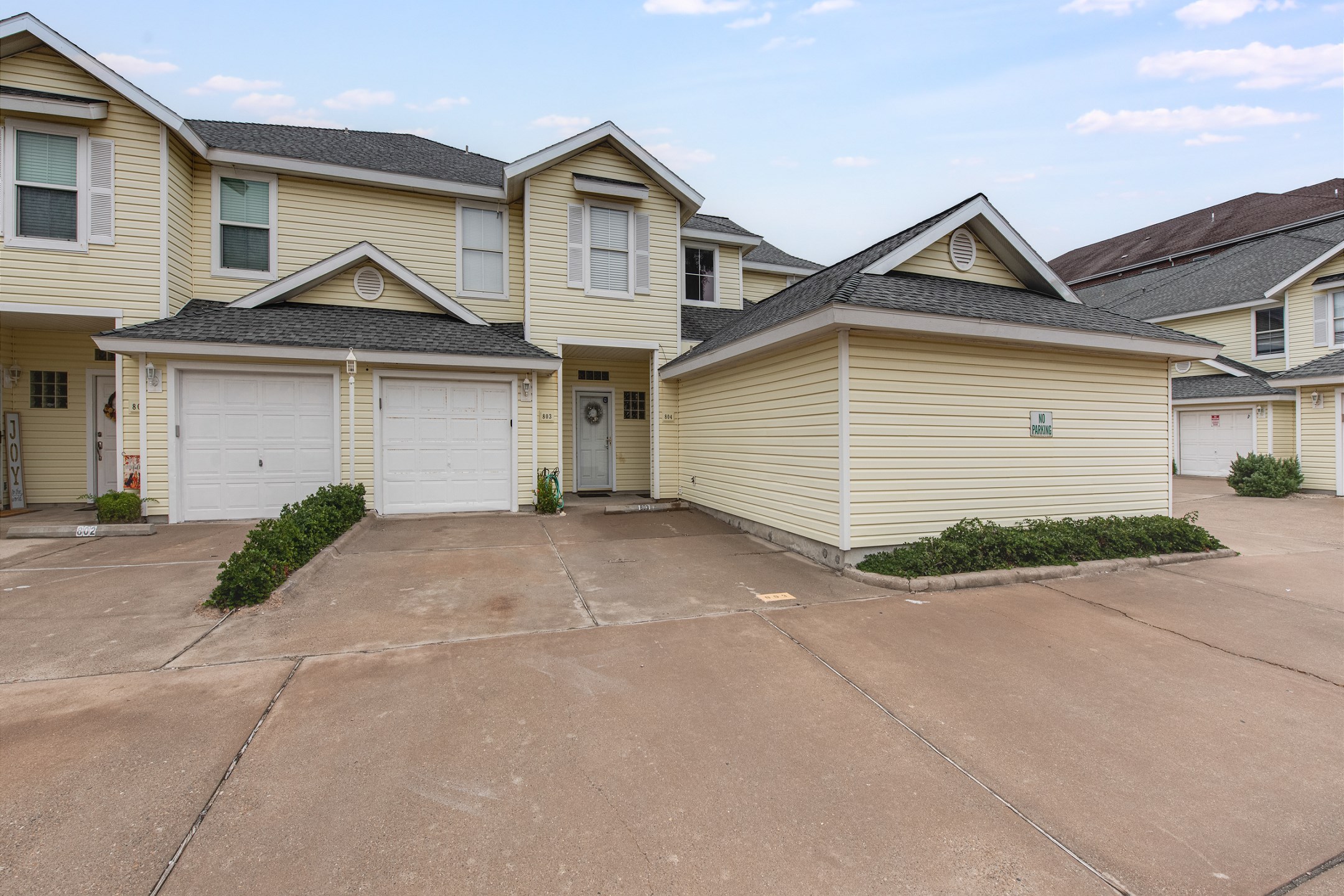 Front view of property with garage access