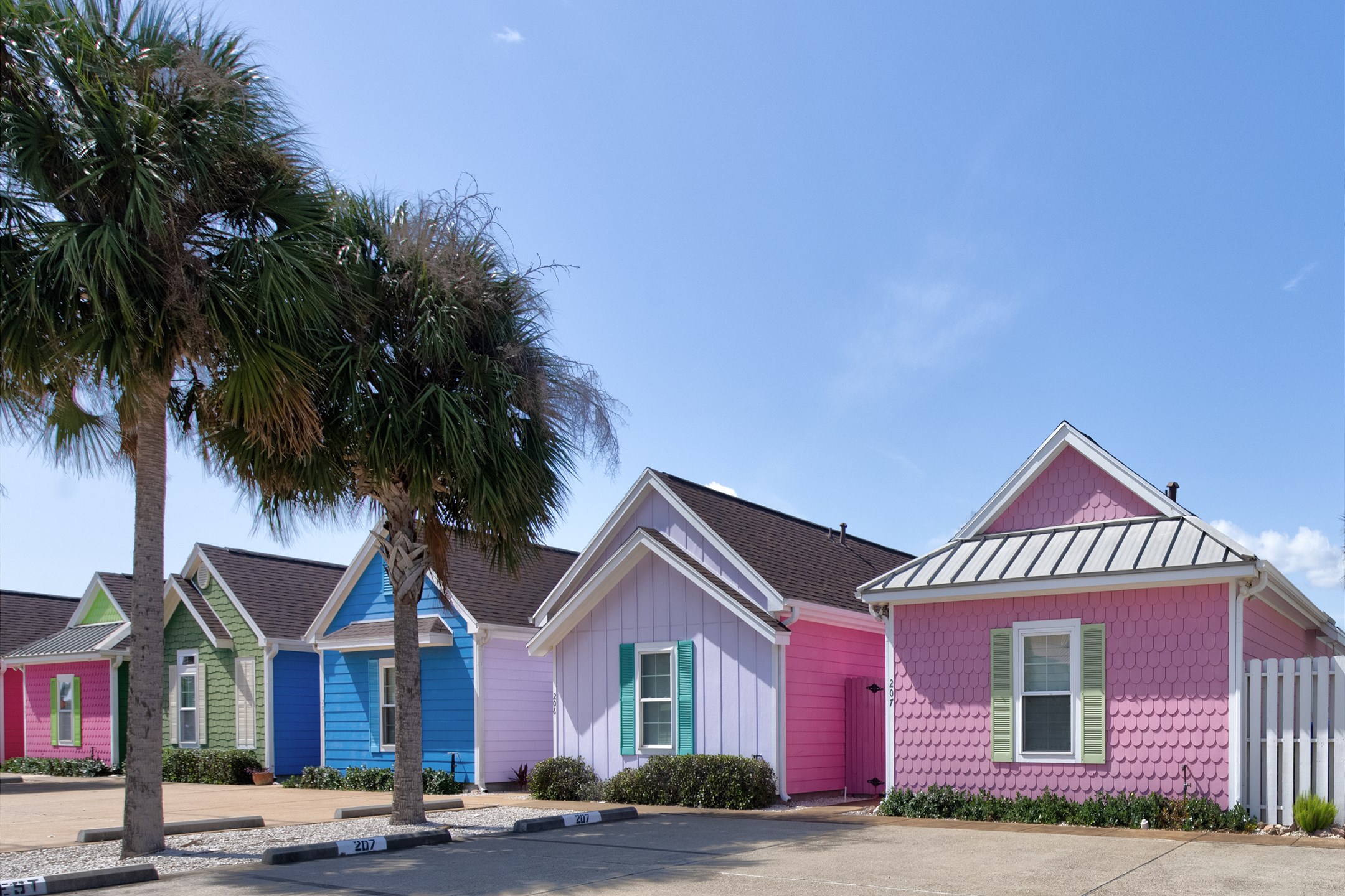 Experience the unique, colorful cottages at Marquesas with reserved parking