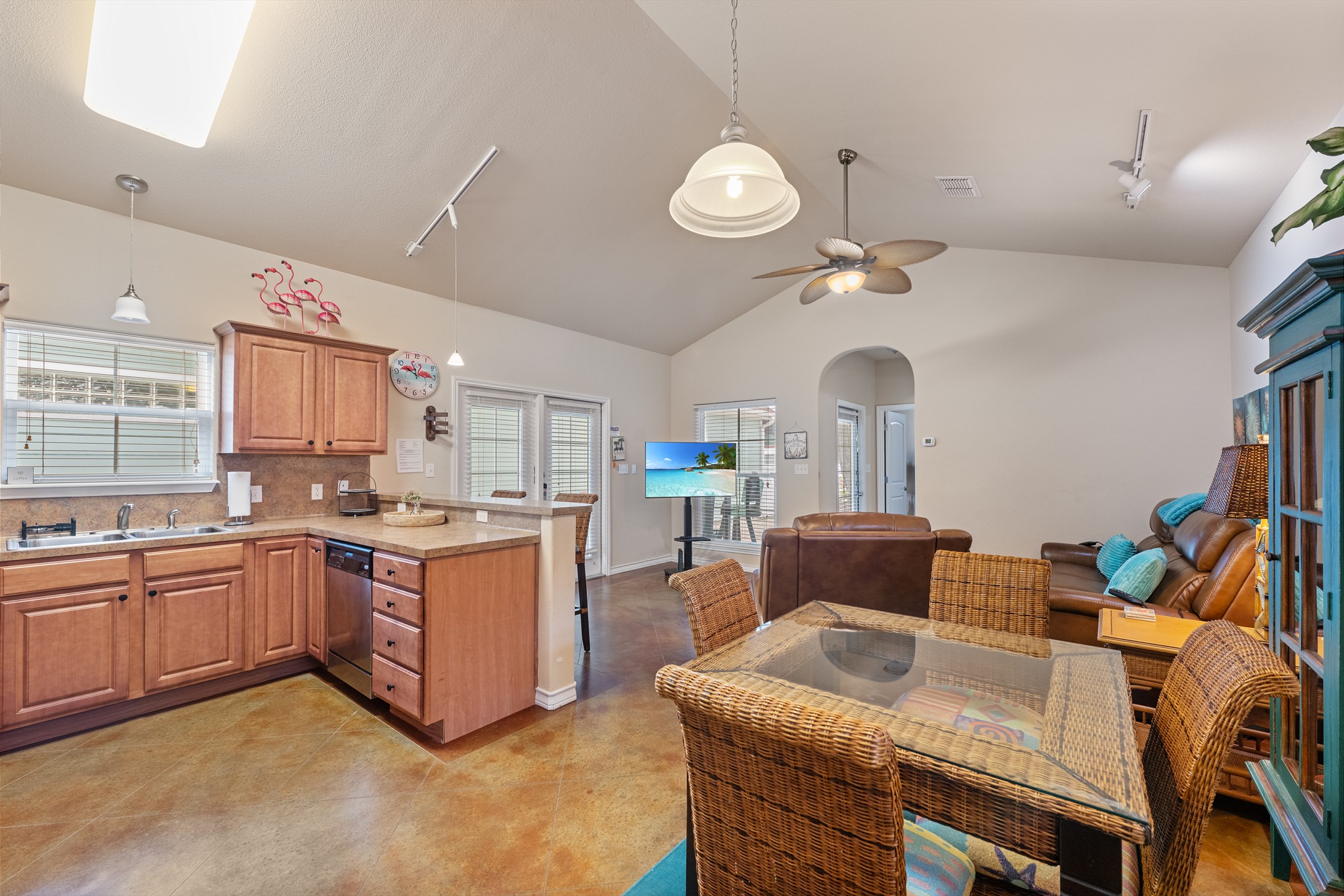 Whether it’s dinner or game night, the layout’s perfect for fun