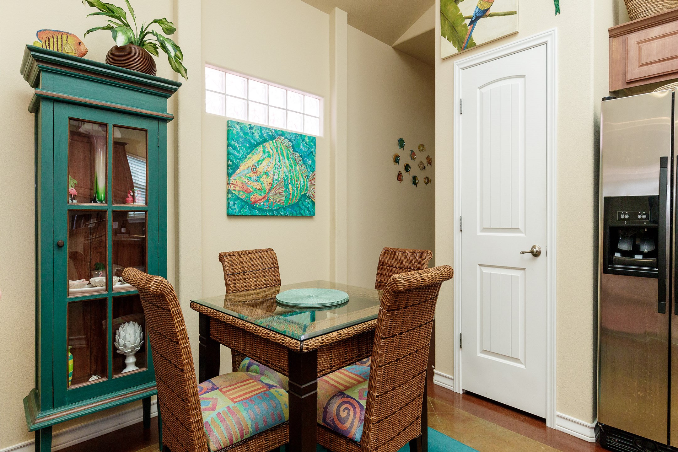 Enjoy a meal with family and friends at this spacious dining table