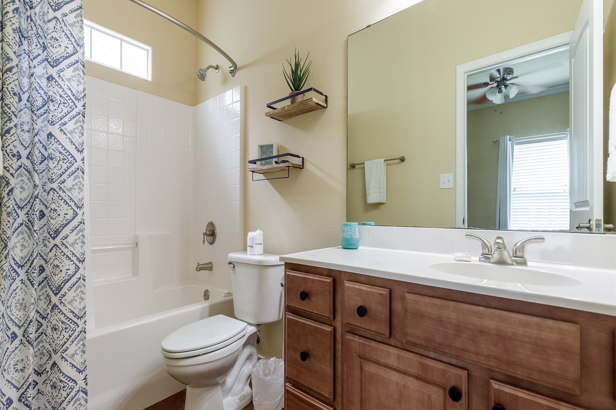 Master bathroom with tub and shower combo