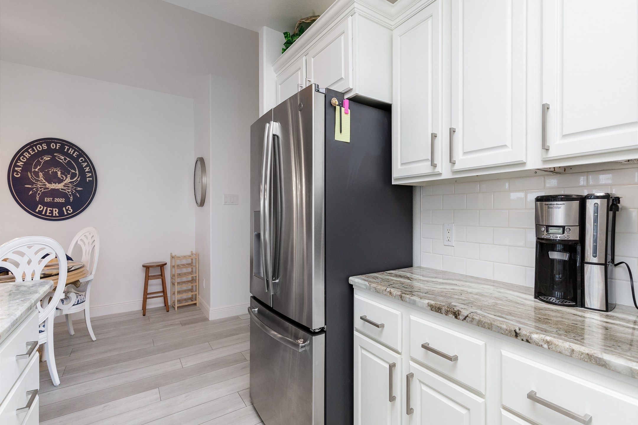Kitchen area with plenty of storage for use and everything you need to cook throughout the day 