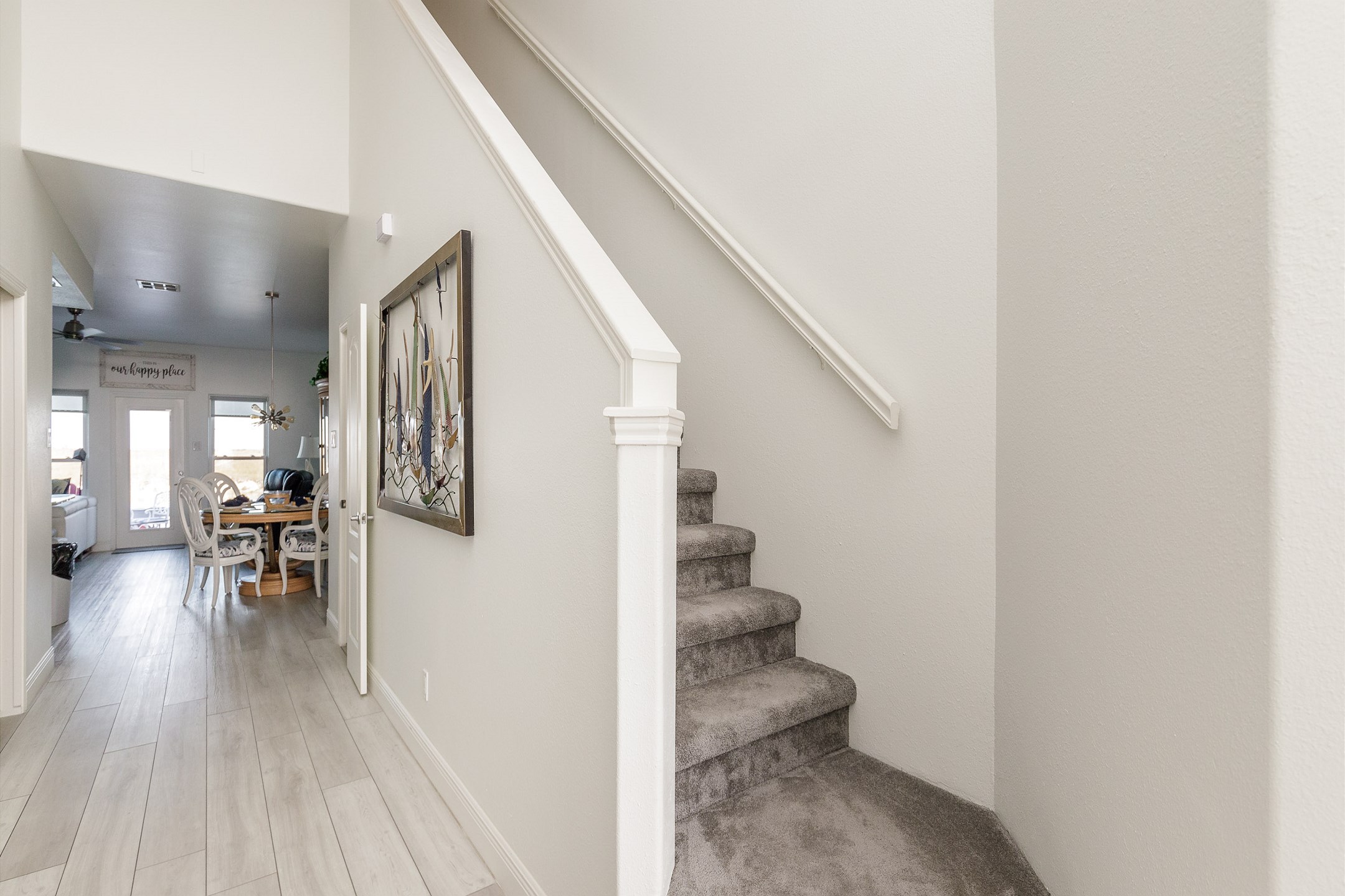 Stairs leading to the second floor bedrooms