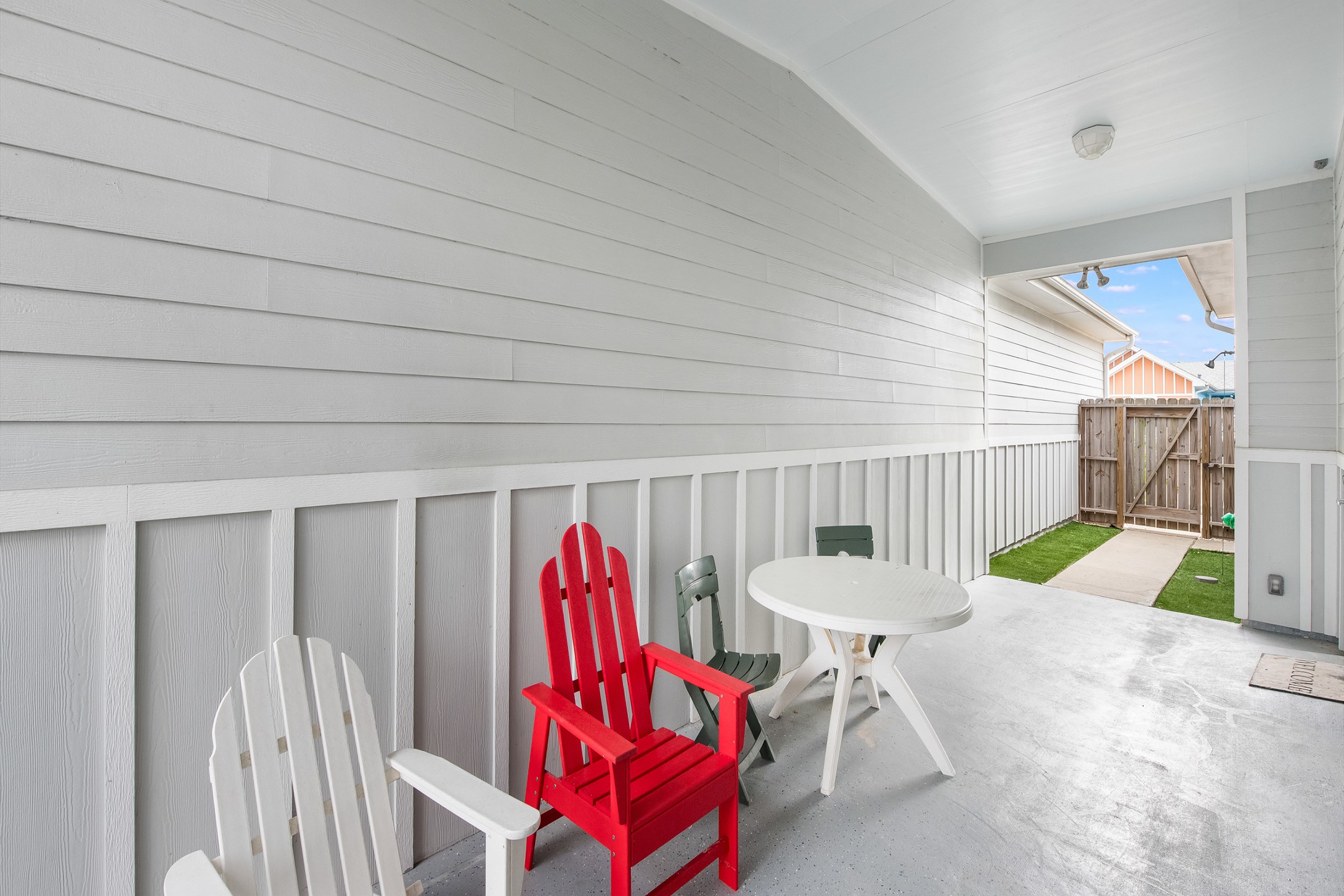 Front view of property with private patio to relax