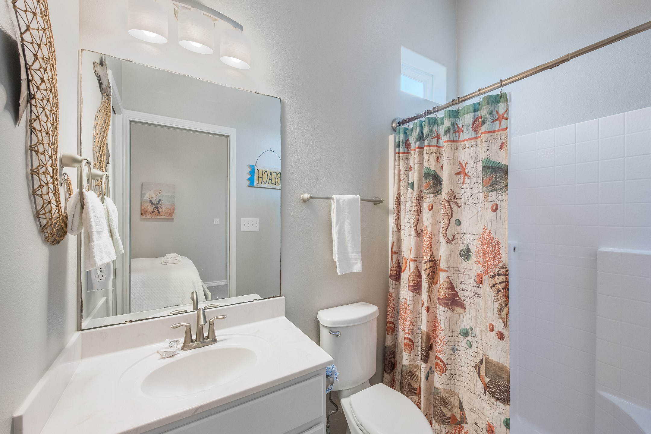 Master bathroom walk-in shower with low threshold 