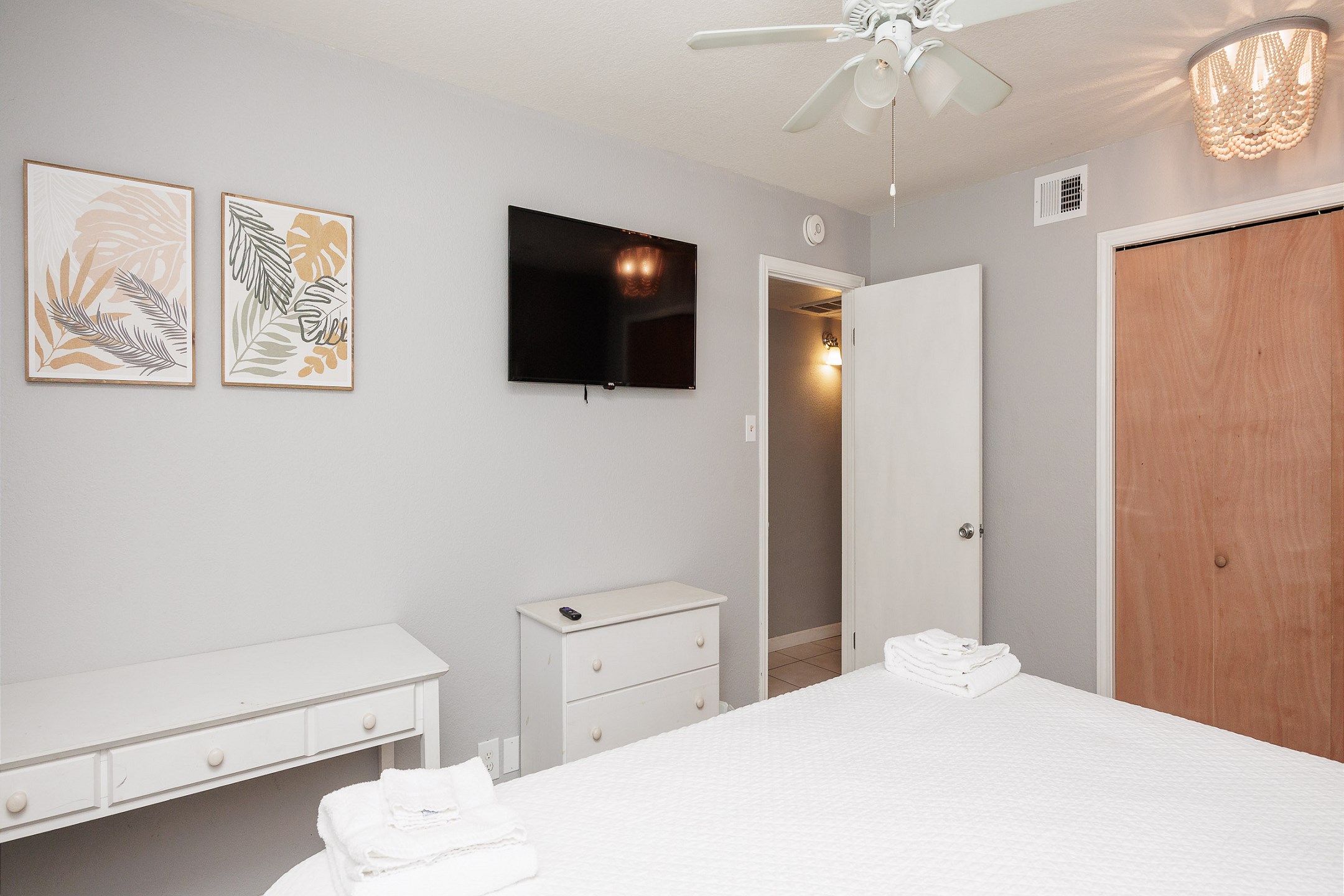 Second bedroom with a king size bed and flat screen TV for ultimate comfort