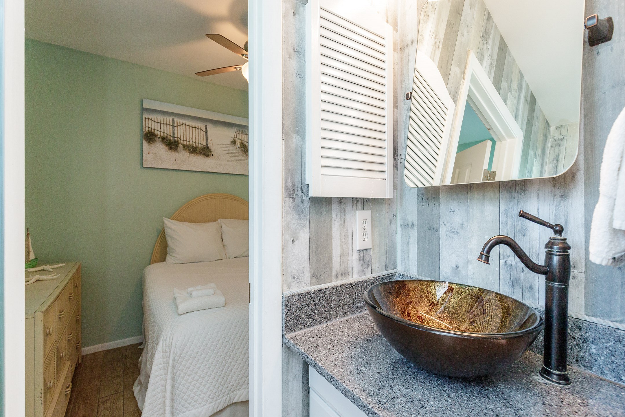 Half bathroom on the second floor shared with the second and master bedroom