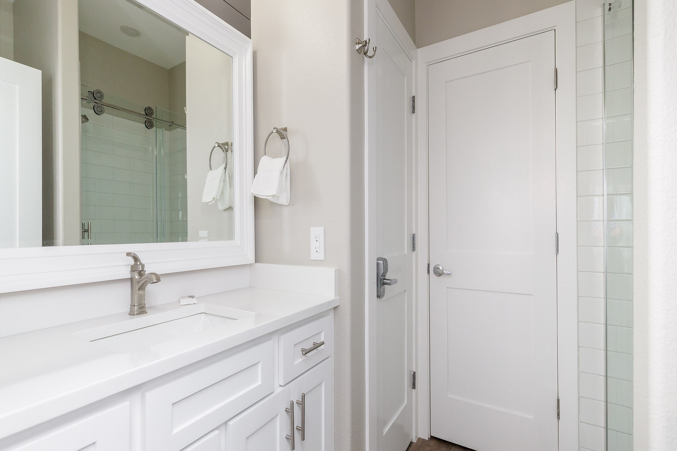 Master bathroom on the second floor with walk in shower 