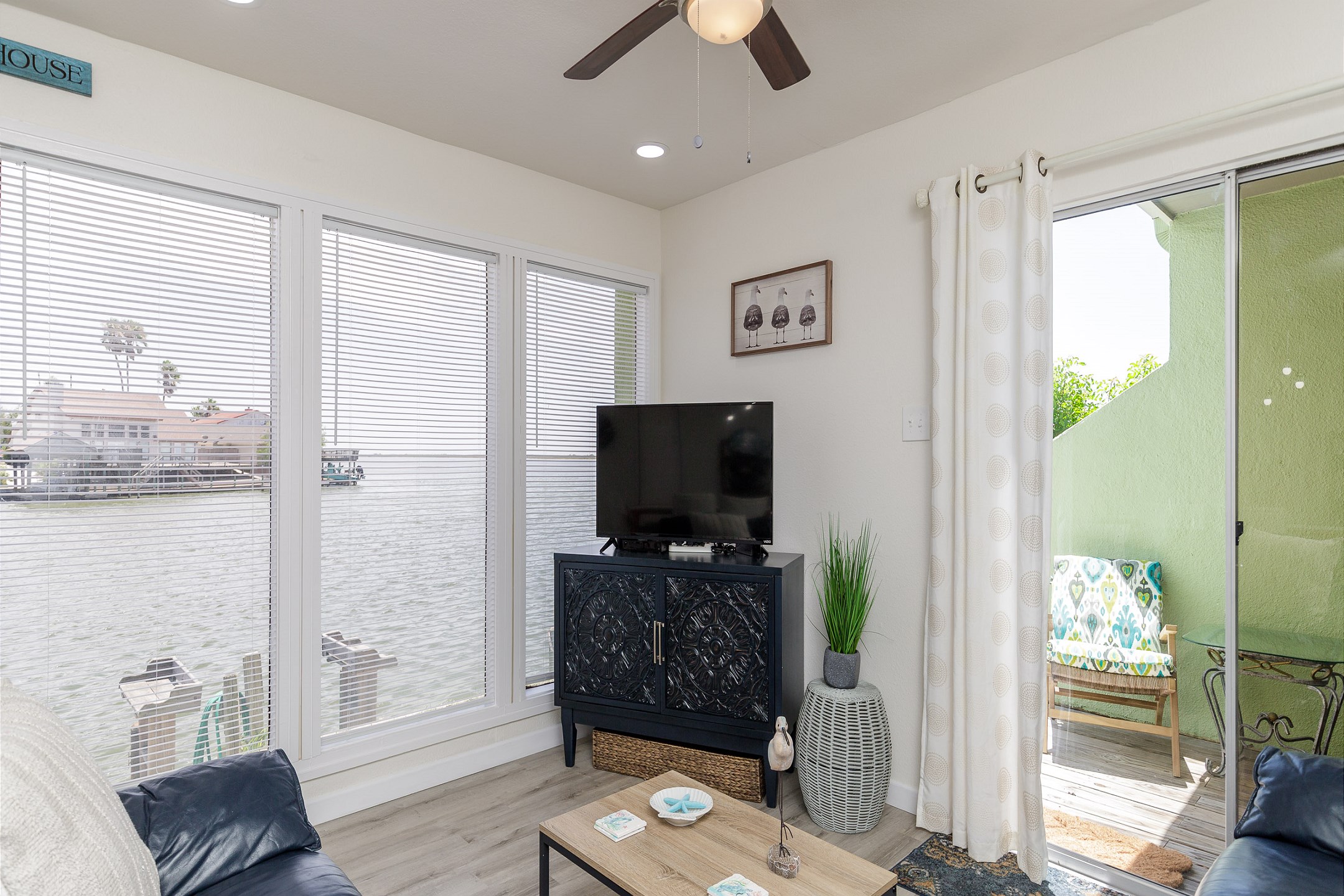 Large windows with beautiful views off the living area and private patio 