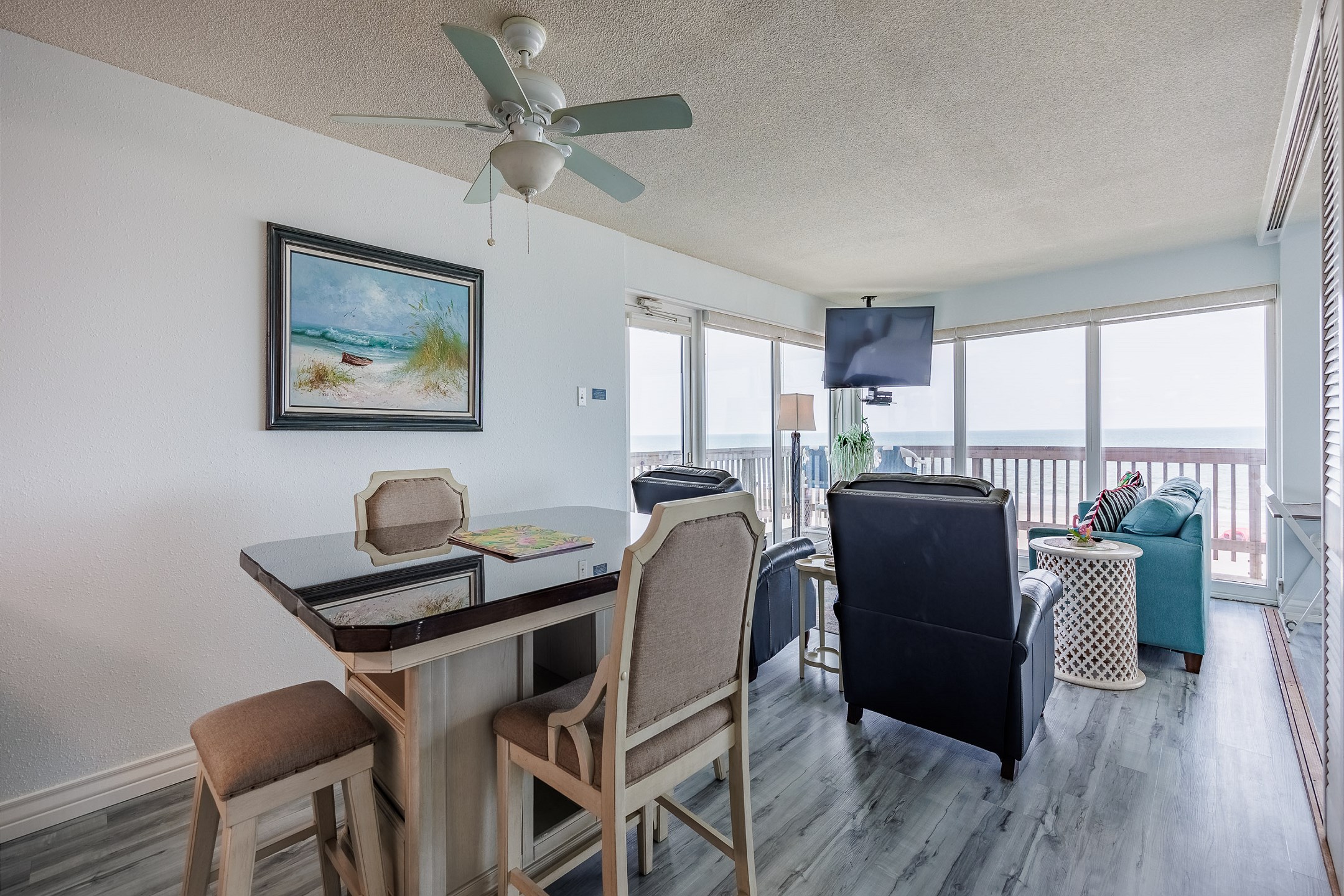 Dining table with seating for six