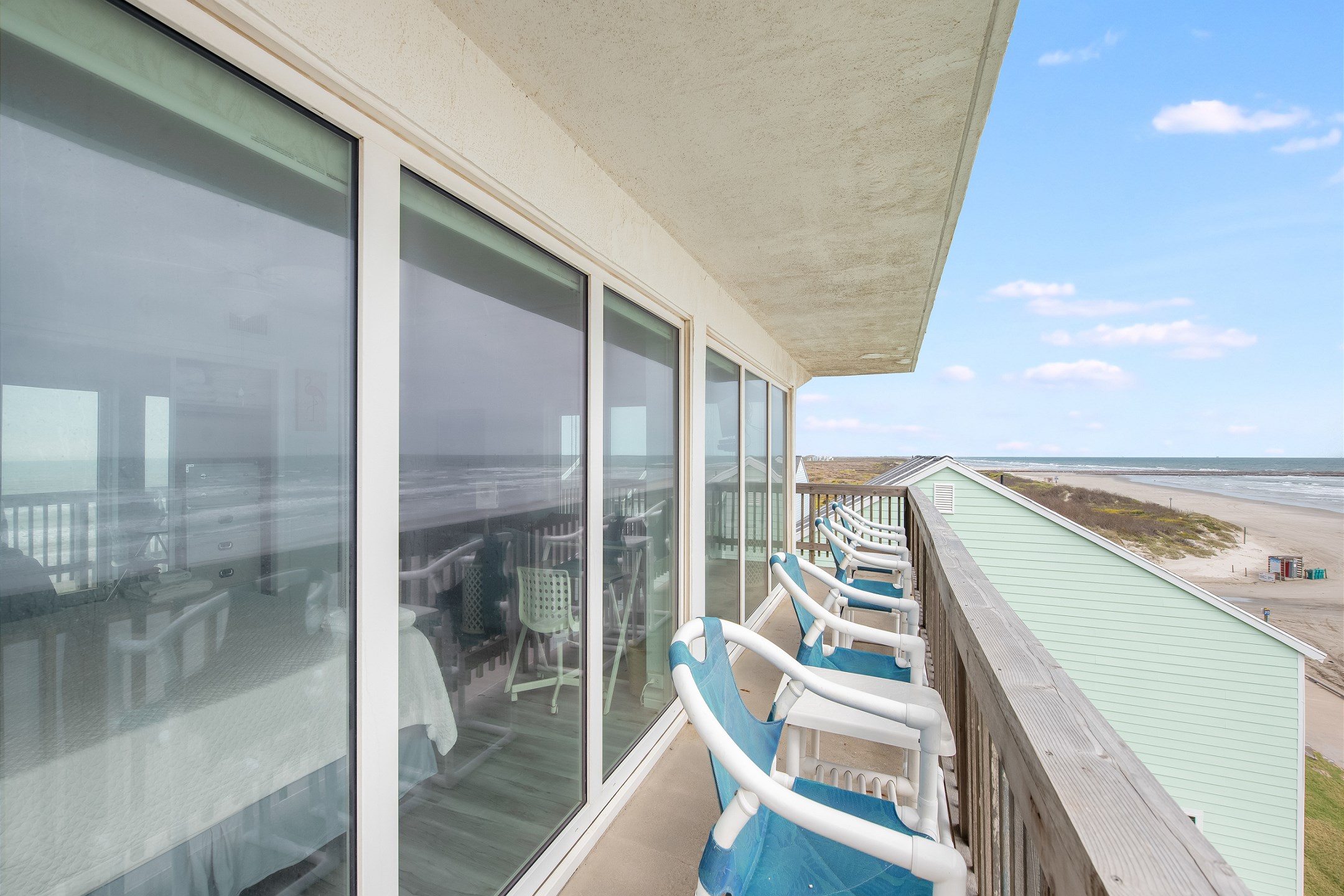 Private wrap around deck with beach views