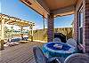Large private deck with ample seating for the whole family