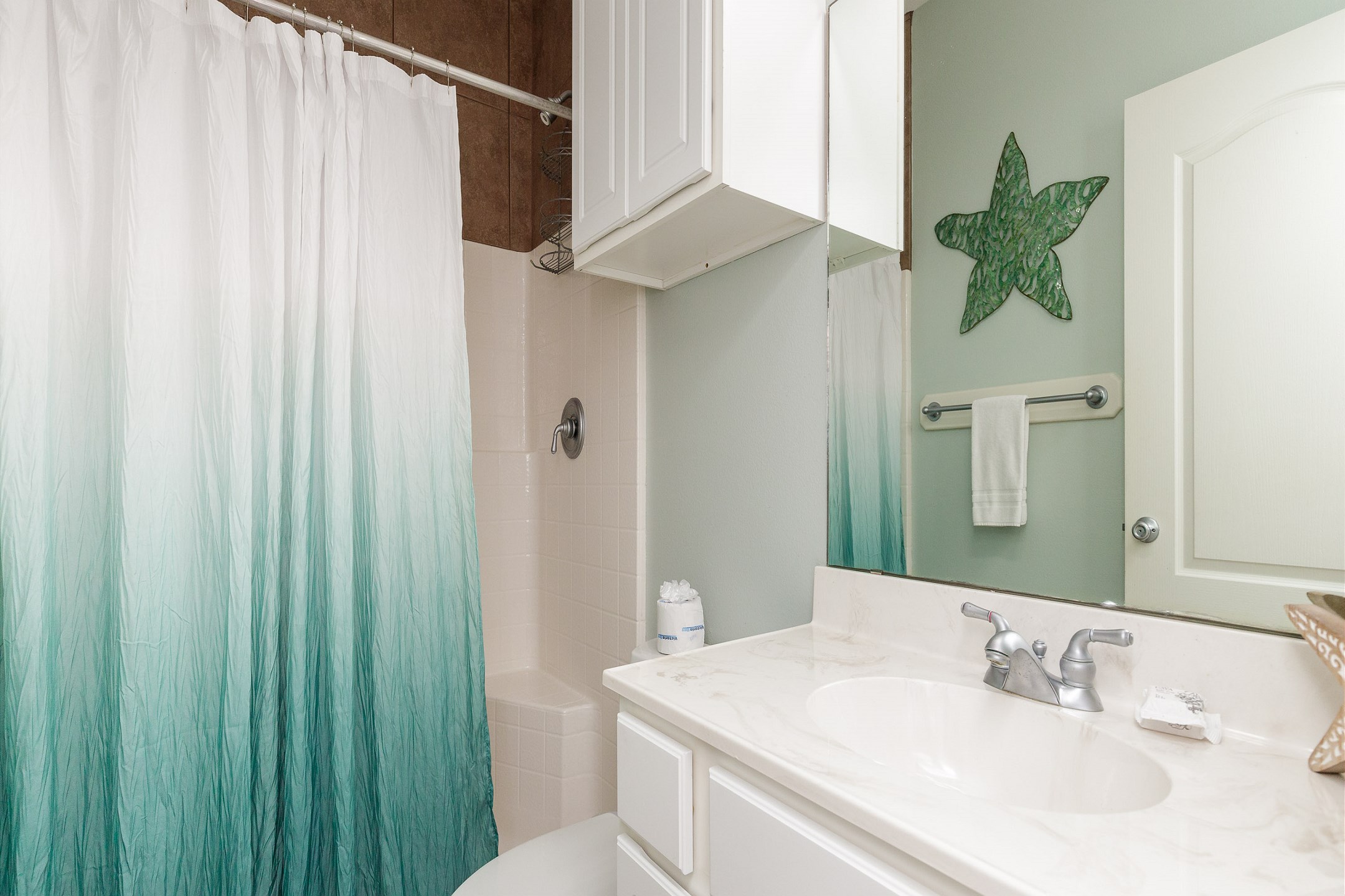 Guest bathroom on the second floor with walk in shower 