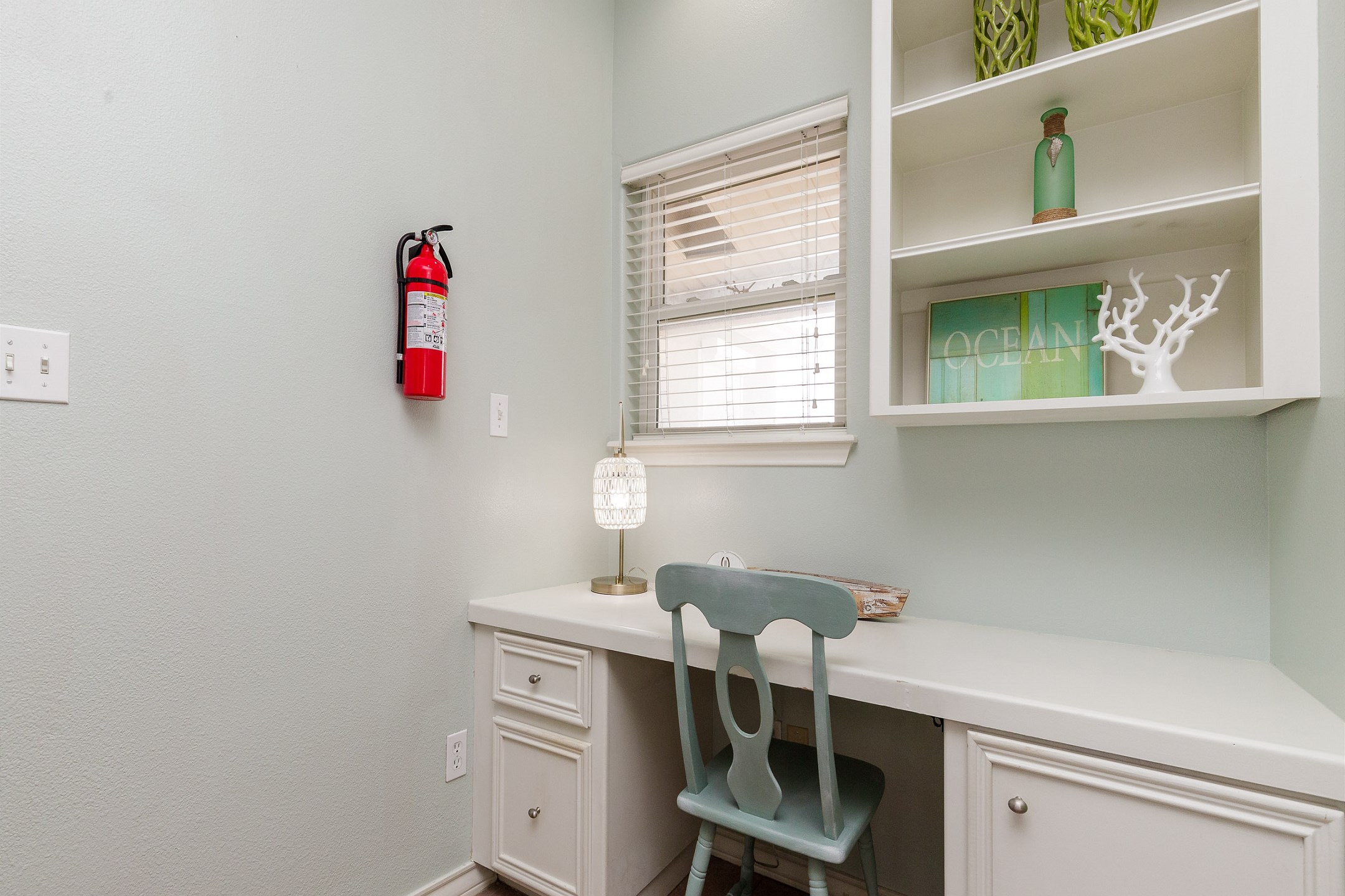 Workspace off the kitchen area on the second floor 