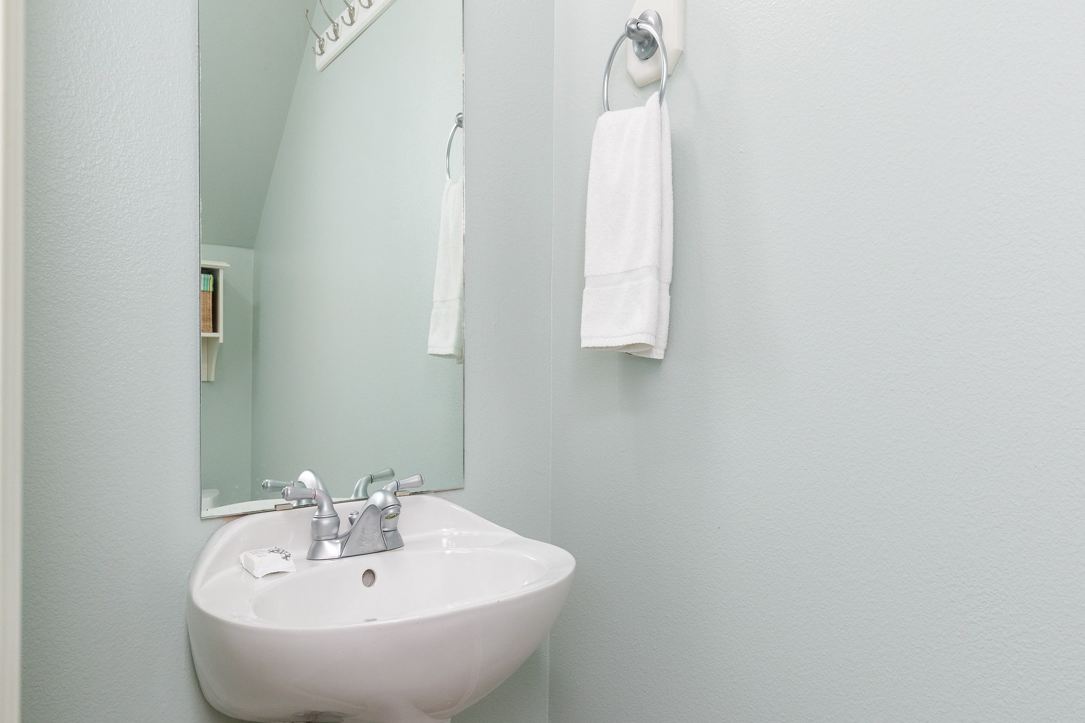 Half bathroom on the ground level off the additional sleeping space