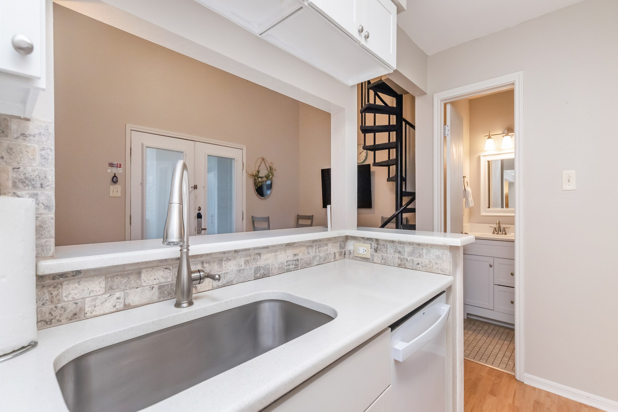 Kitchen space that opens into the living area