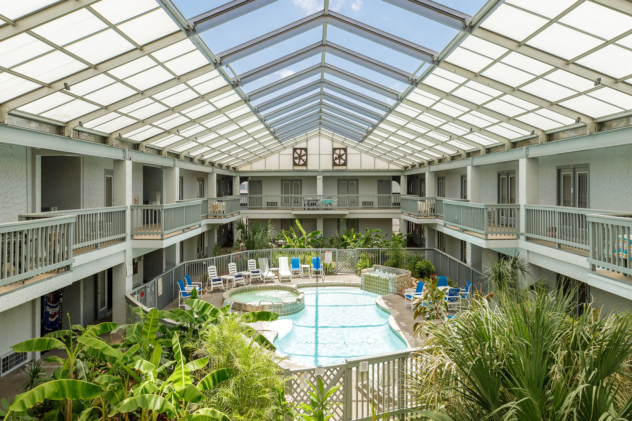 Beautiful pool views with tropical landscaping
