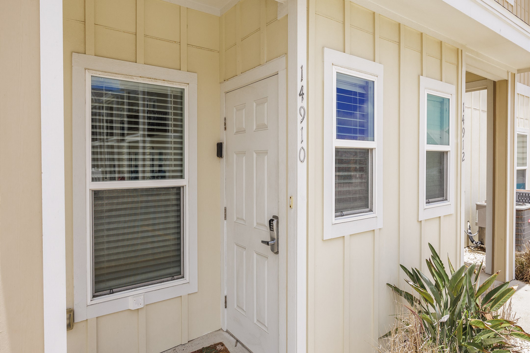 Front entrance to property with coded lock for added security