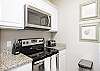 Kitchen space with stainless steel appliances and plenty of counter space