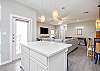 Kitchen Island that overlooks the living and dining area 