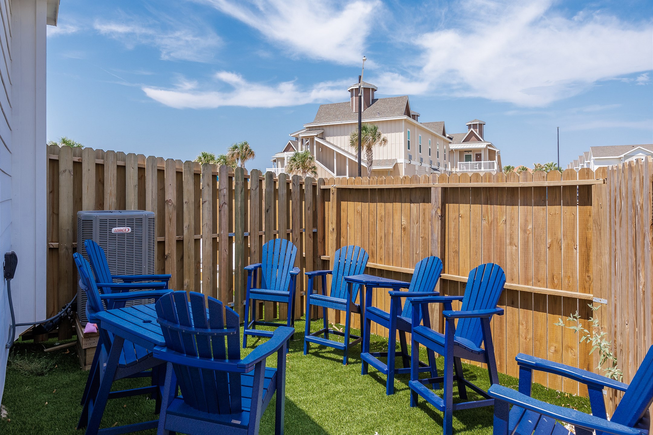 Private patio with plenty of seating 