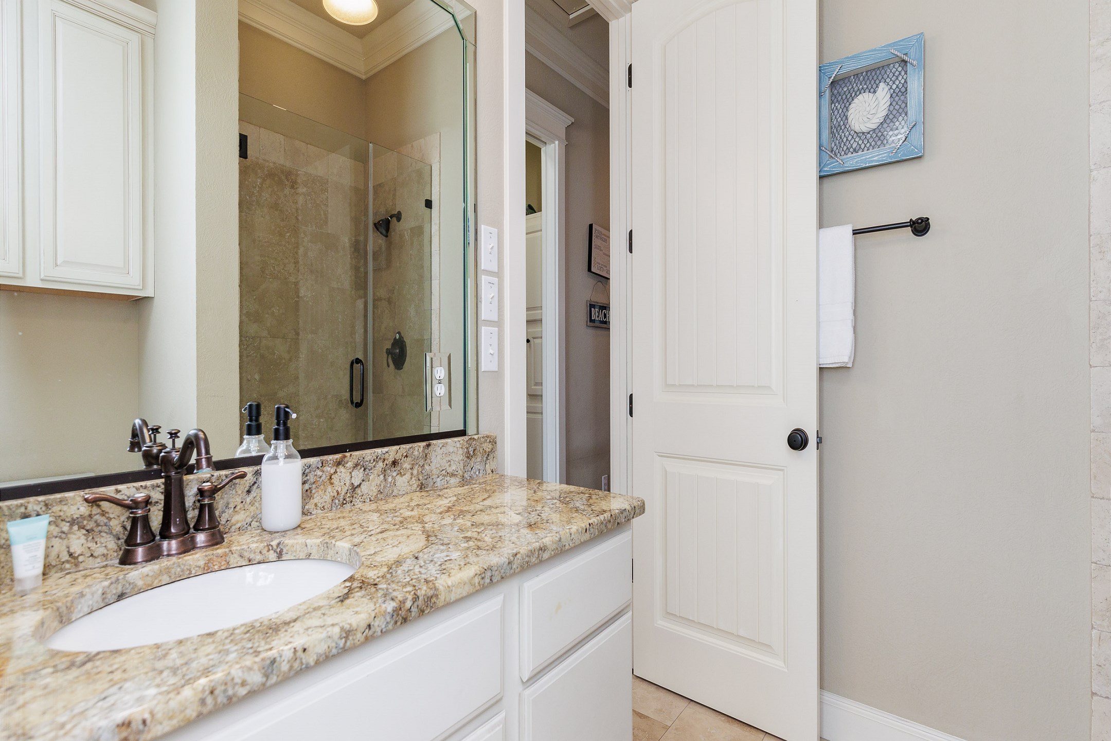Guest bathroom on the third floor with walk in shower