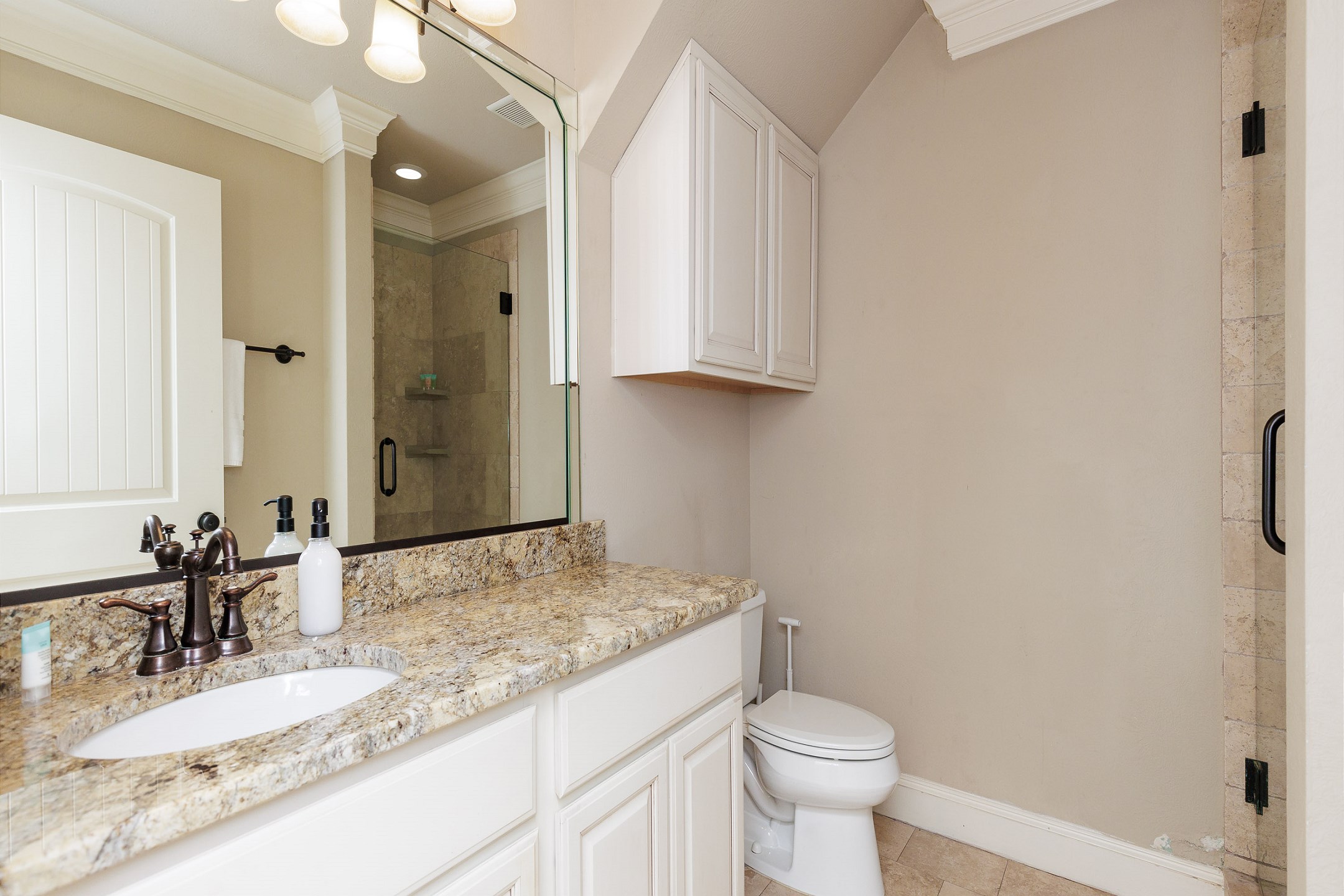 Private bathroom on the first floor with walk in shower