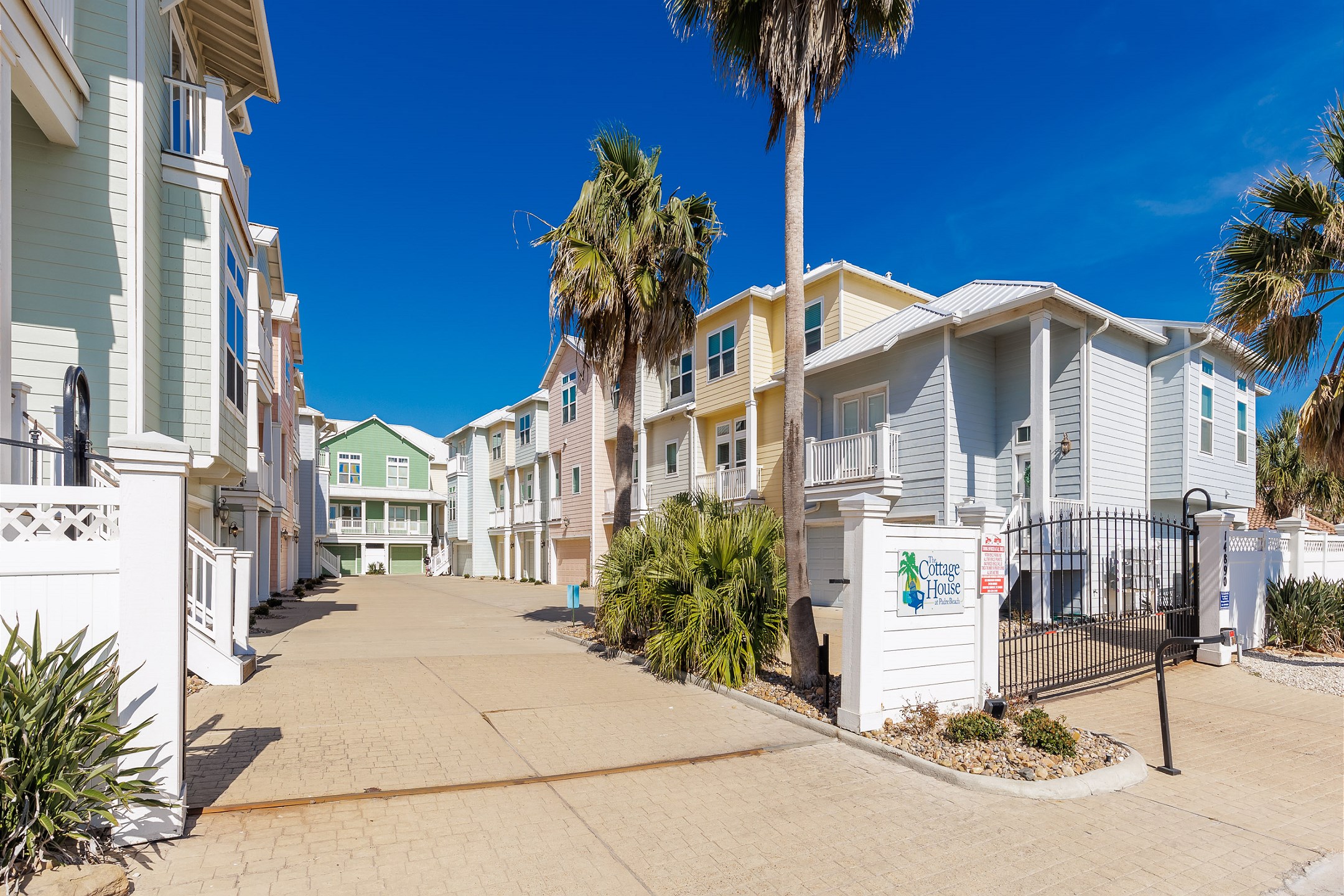 Gated entrance to Cottage House complex