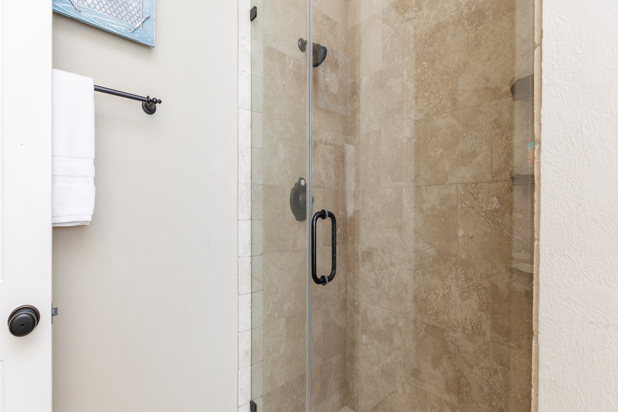 Guest bathroom on the third floor with walk in shower