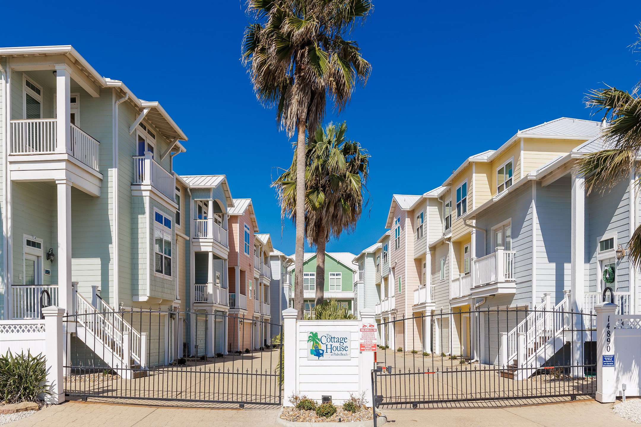 Gated entrance to Cottage House complex