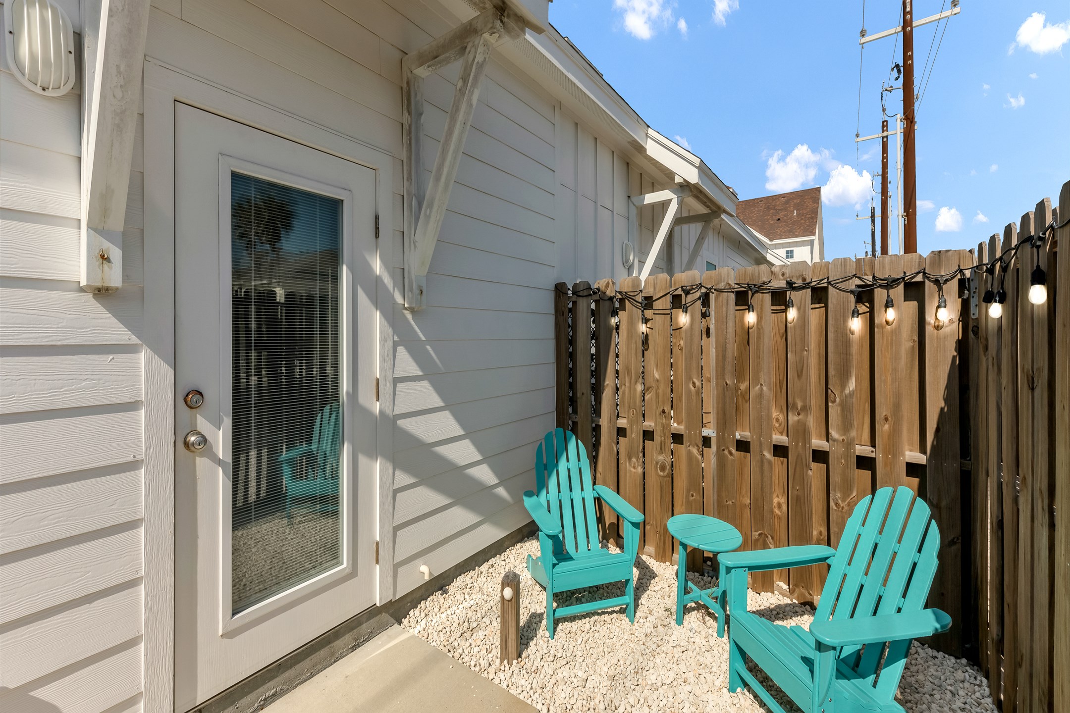 Private patio space to relax on your vacation with comfortable seating