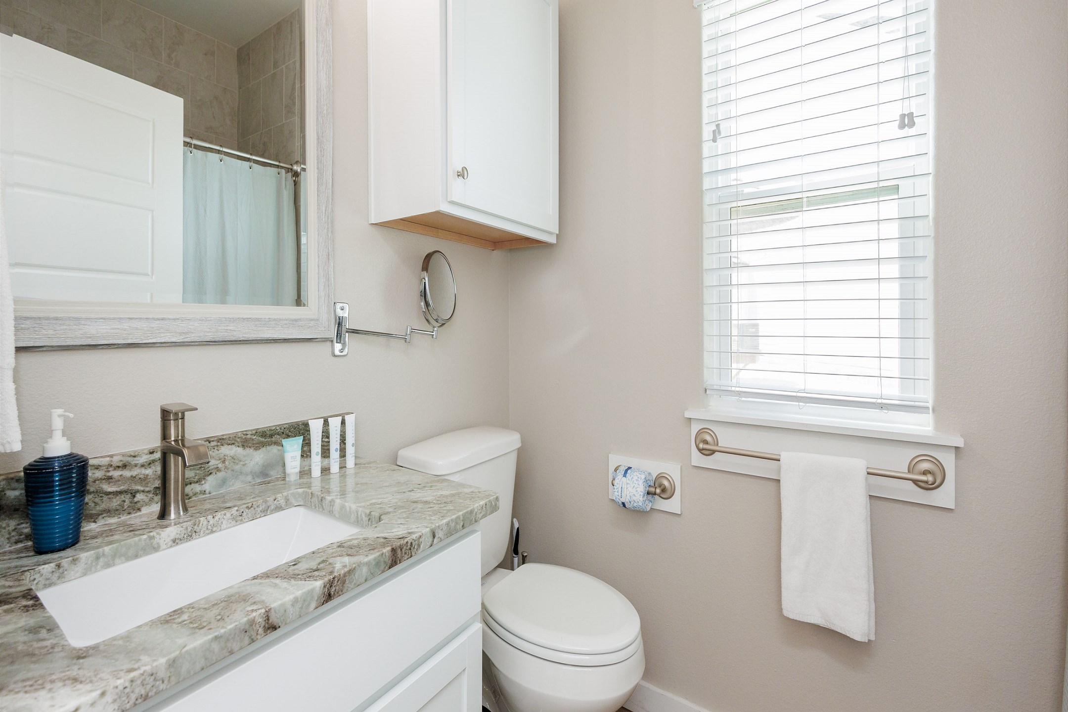 Guest bathroom with walk-in shower 