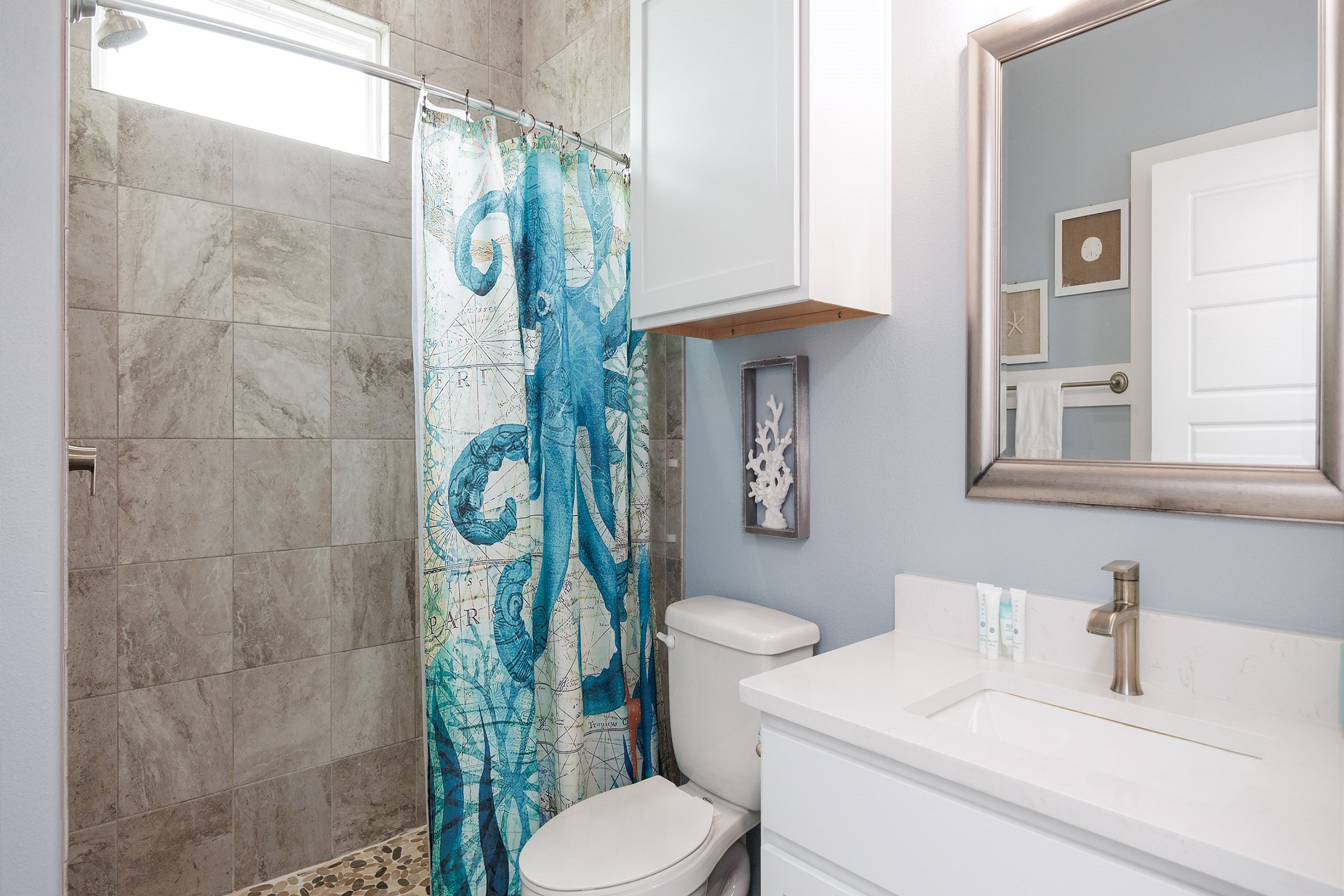 Full bathroom with walk-in shower