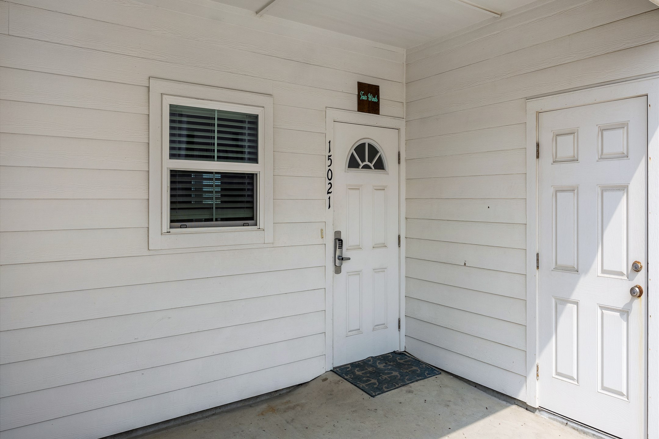 Entryway to property with coded lock for added security 