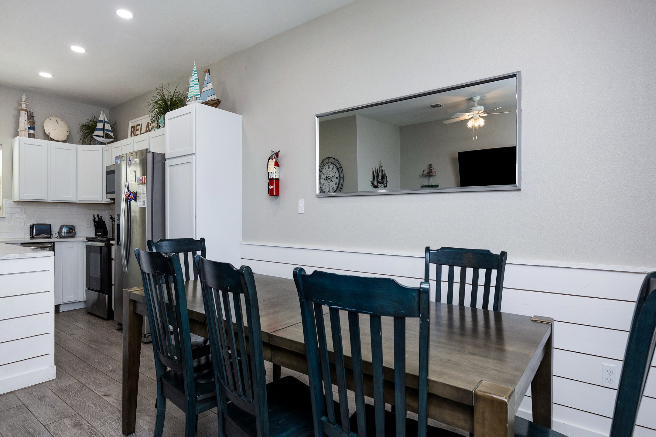 Enjoy a meal with family and friends at this spacious dining table