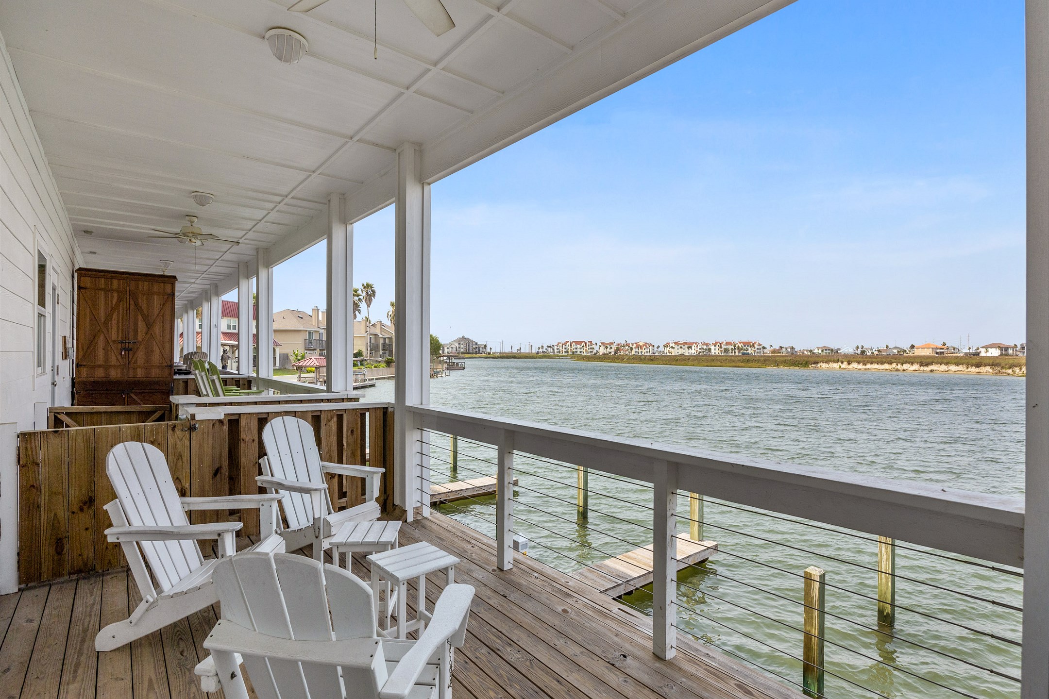 Enjoy beautiful water views from the first floor private patio