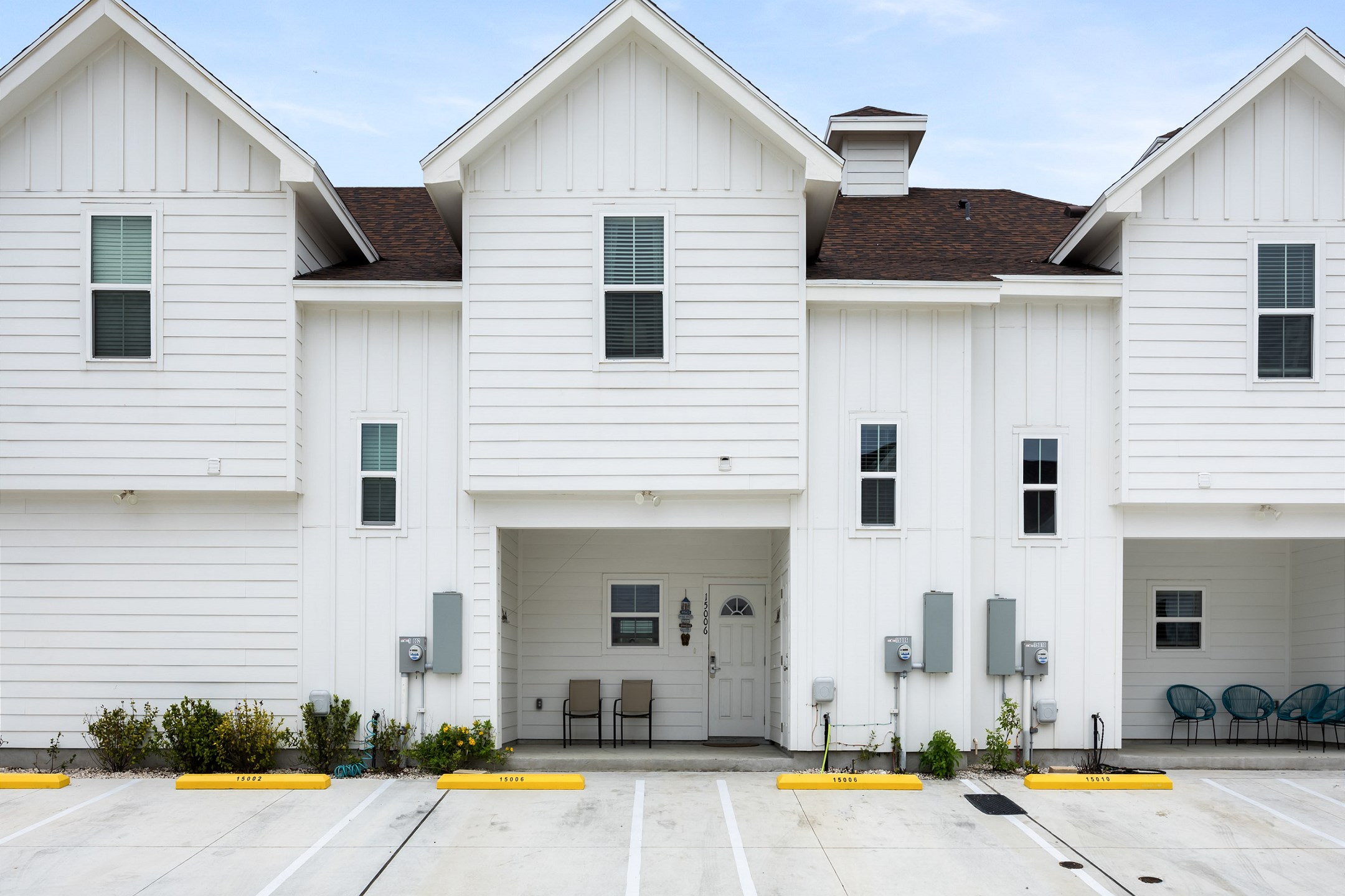 Front of property with two reserved parking spaces right out front