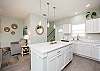 Big kitchen island in beautiful kitchen 