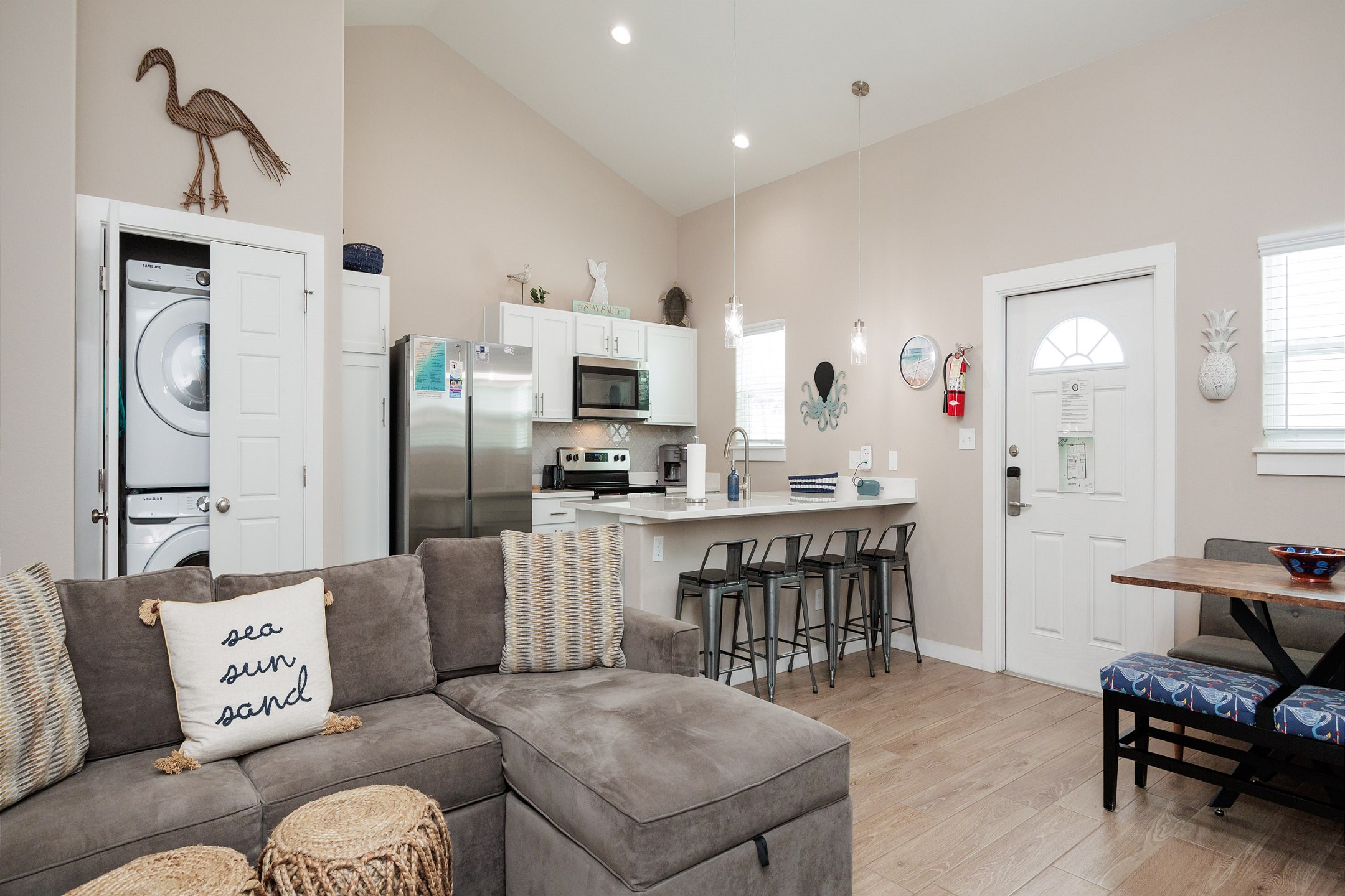 Open concept living, dining and kitchen space to spend with the family 